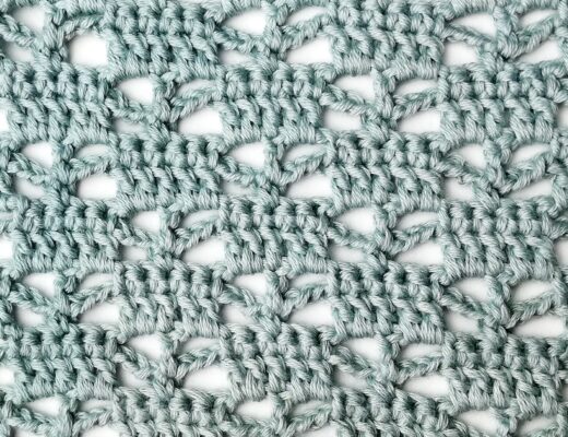 Crochet stitch step-by-step photo tutorial: Lacy checkered block stitch