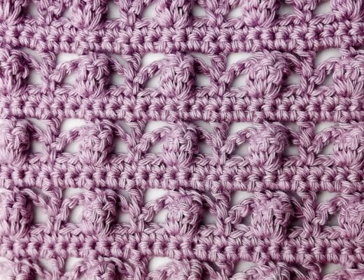 Crochet step-by-step photo tutorial: Lacy striped popcorn stitch