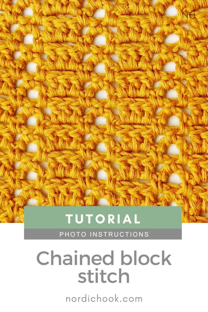 Crochet stitch step-by-step photo tutorial: Chained block stitch