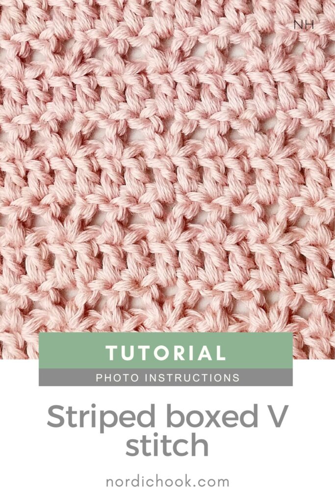 Crochet stitch step-by-step photo tutorial: Striped boxed V stitch
