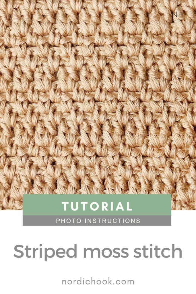 Crochet stitch step-by-step photo tutorial: Striped moss stitch