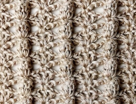 Crochet stitch photo tutorial: Popcorn and lacy shell stitch