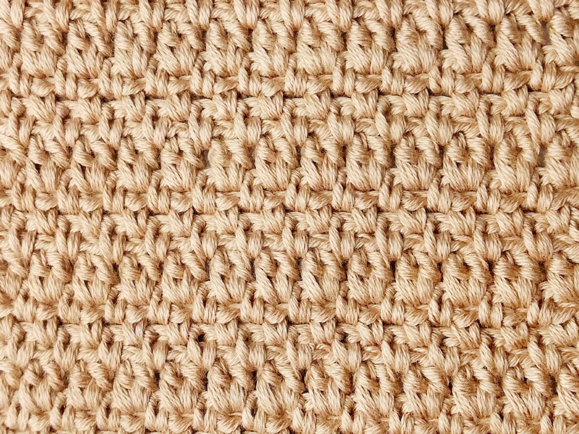 Crochet stitch step-by-step photo tutorial: Striped moss stitch