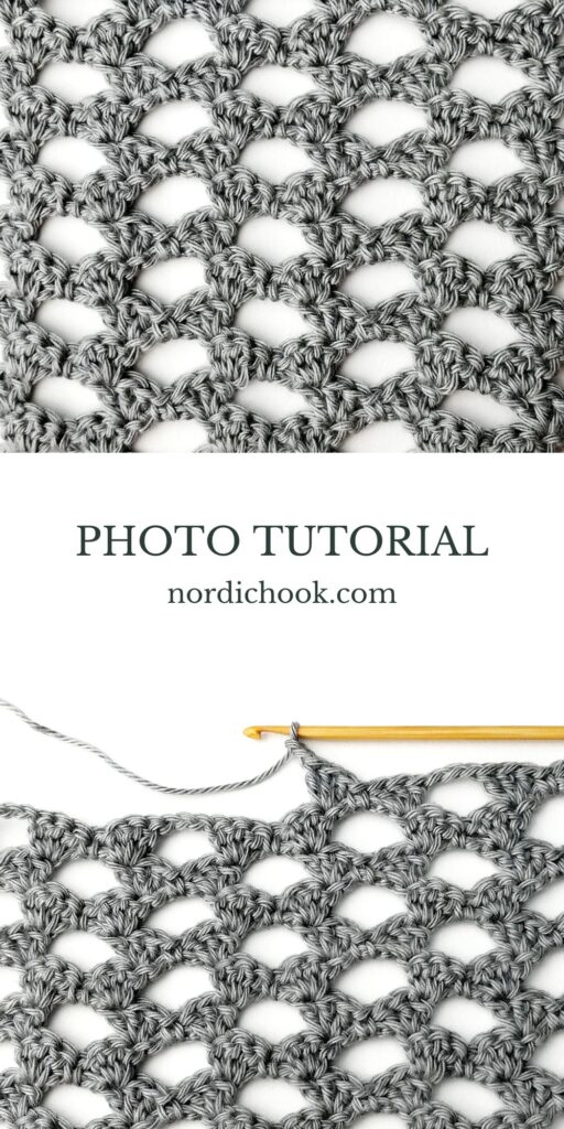 Crochet stitch step-by-step photo tutorial: Zigzag eyelet stitch