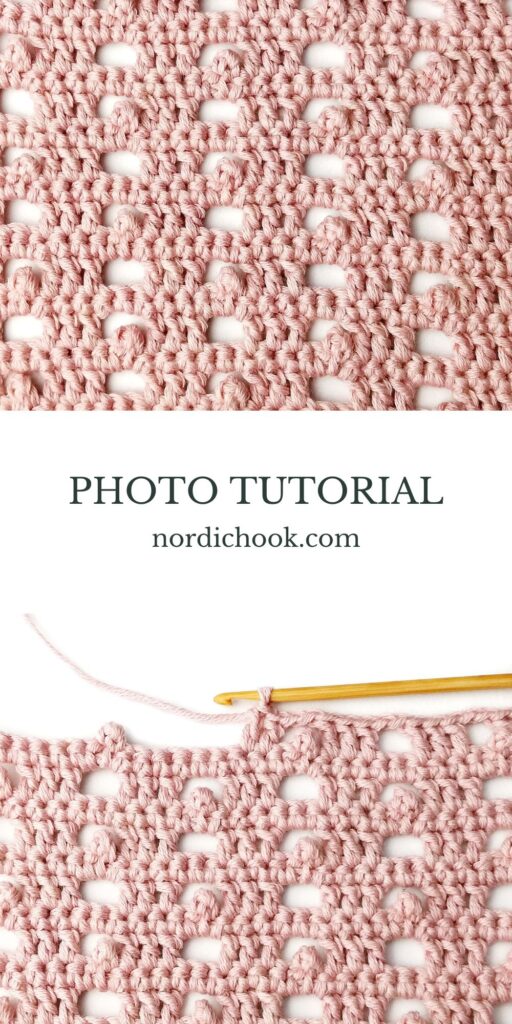 Crochet stitch step-by-step photo tutorial: Checkered boxed picot stitch