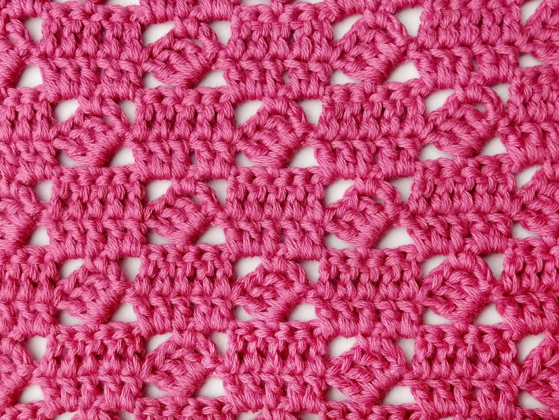 Crochet stitch step-by-step photo tutorial: Checkered tilted block stitch