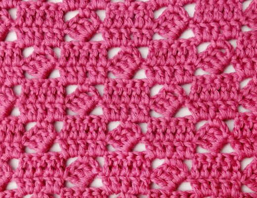 Crochet stitch step-by-step photo tutorial: Checkered tilted block stitch
