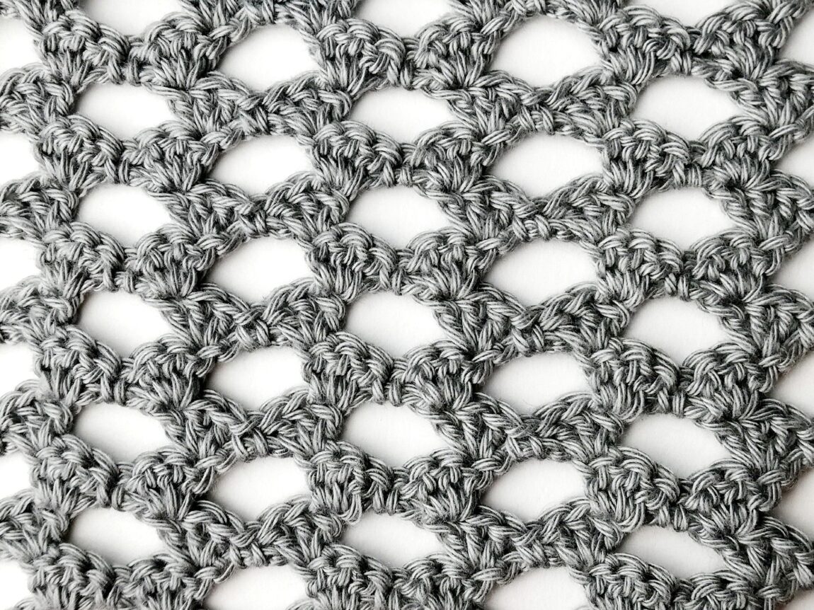 Crochet stitch step-by-step photo tutorial: Zigzag eyelet stitch
