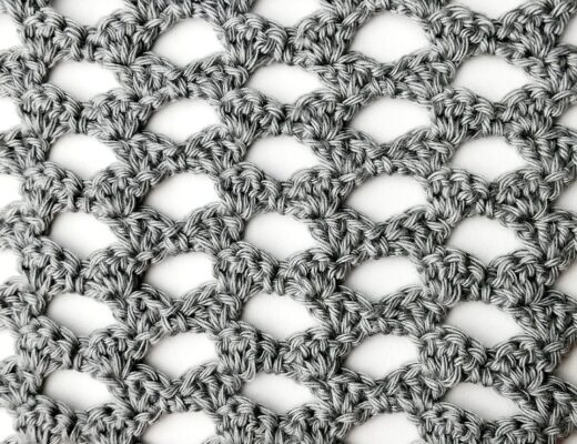 Crochet stitch step-by-step photo tutorial: Zigzag eyelet stitch