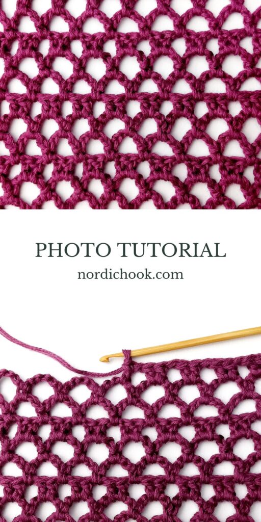 Crochet stitch step-by-step photo tutorial: Striped eyelet stitch