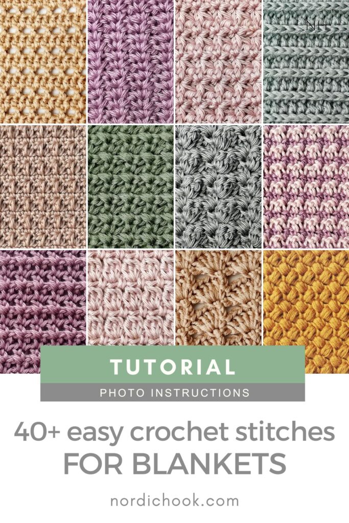40+ easy crochet stitches for blankets with detailed step-by-step photo tutorials