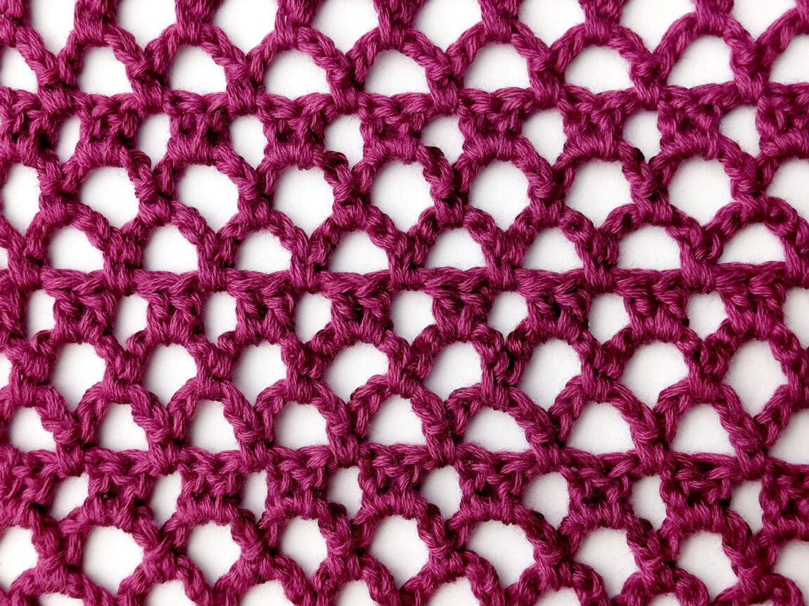 Crochet stitch step-by-step photo tutorial: Striped eyelet stitch