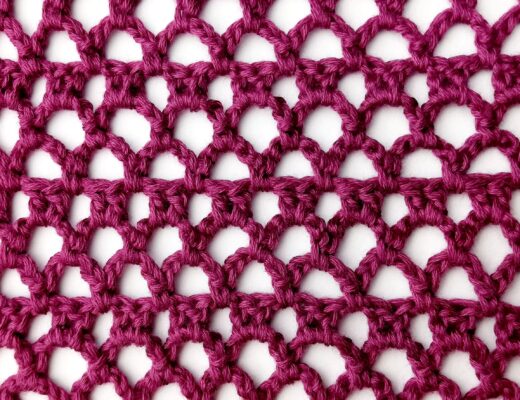 Crochet stitch step-by-step photo tutorial: Striped eyelet stitch