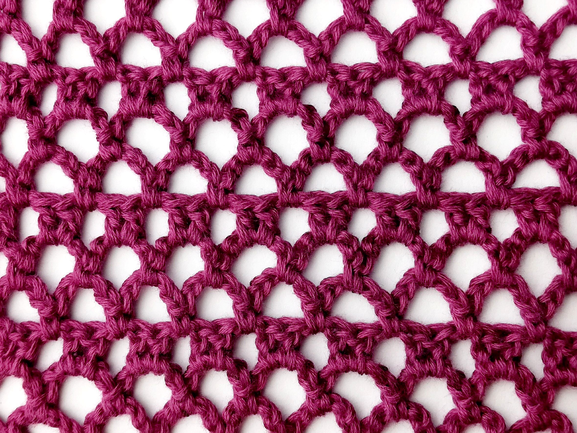 Crochet stitch step-by-step photo tutorial: Striped eyelet stitch