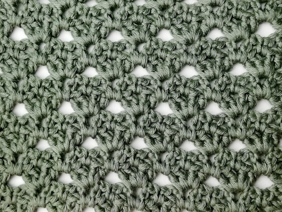 Crochet stitch step-by-step photo tutorial: Uneven woven V stitch