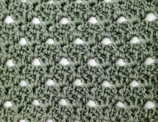 Crochet stitch step-by-step photo tutorial: Uneven woven V stitch