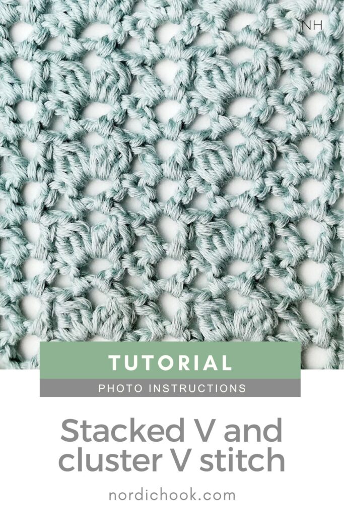Crochet stitch step-by-step photo tutorial: Stacked V and cluster V stitch