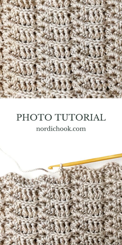Crochet stitch photo tutorial: Double V and ripple stitch