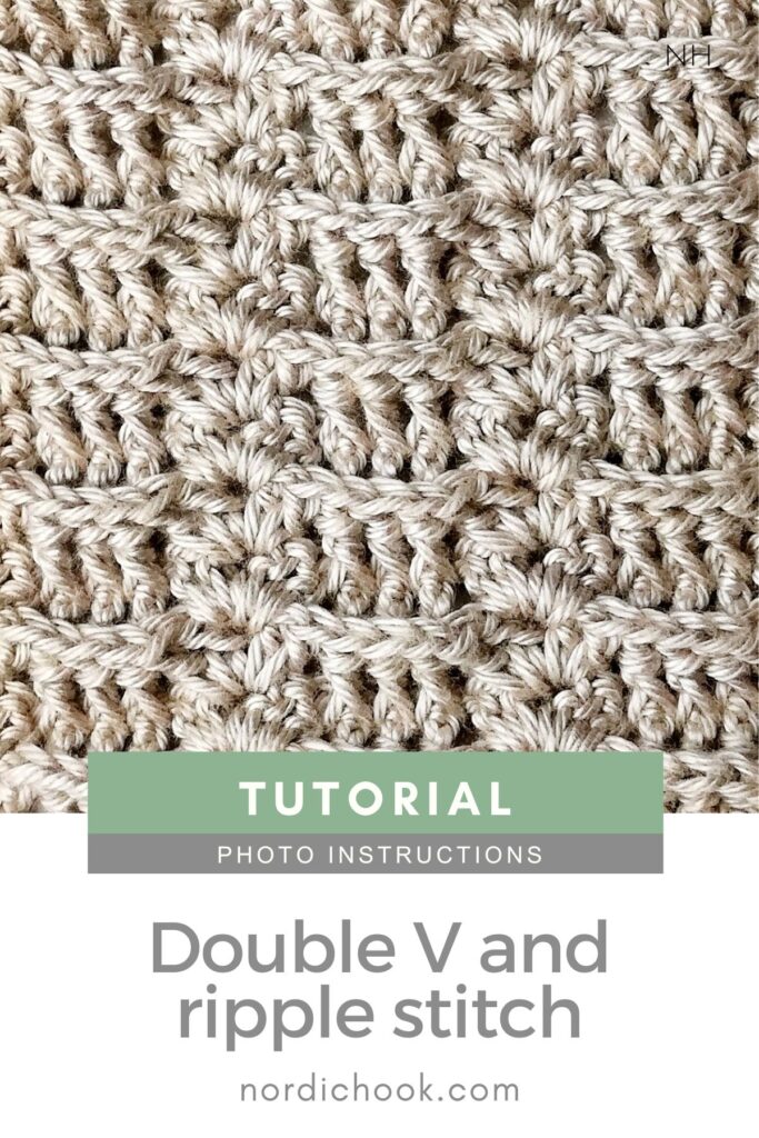 Crochet stitch photo tutorial: Double V and ripple stitch