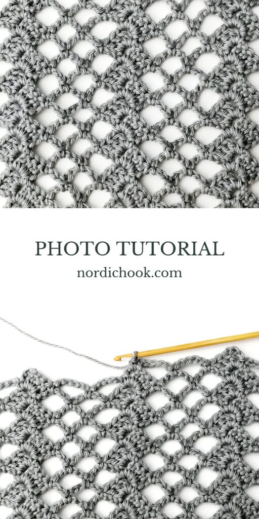 Crochet stitch step-by-step photo tutorial: Braid and eyelet stitch