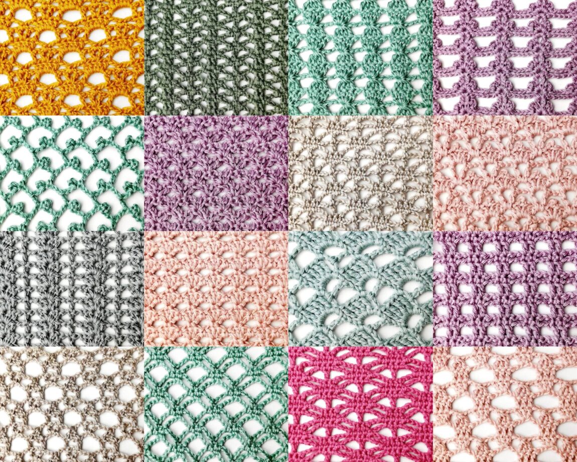 50+ lacy crochet stitches for summer shawls and scarves