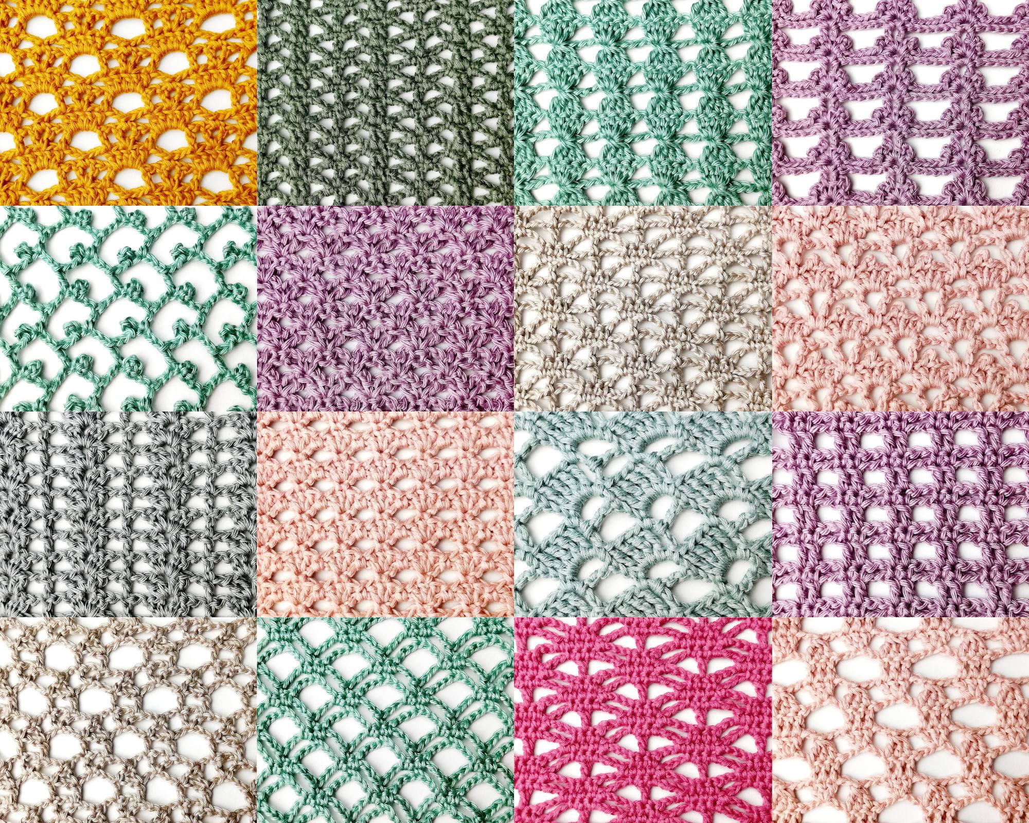 50+ lacy crochet stitches for summer shawls and scarves