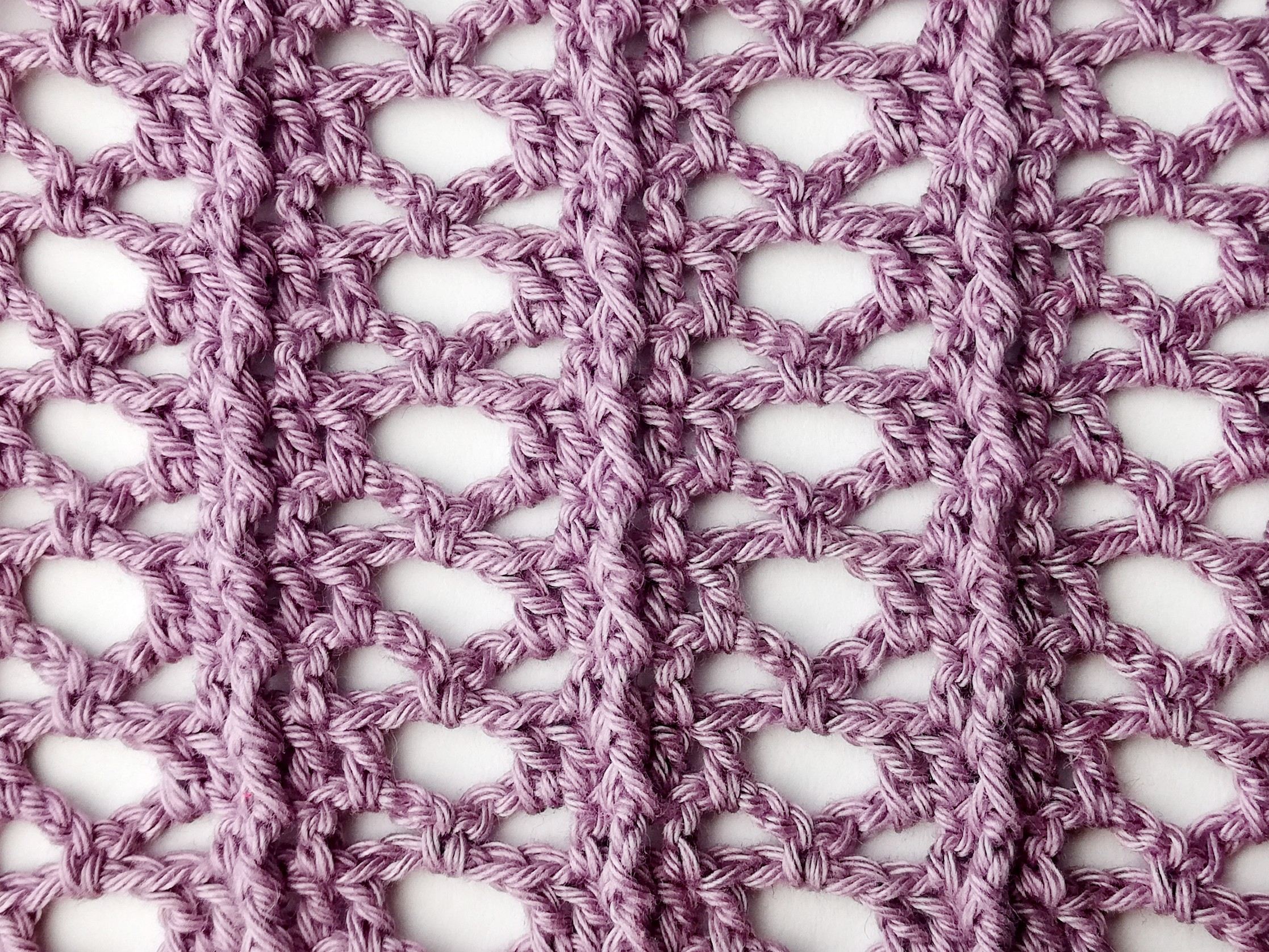 Crochet stitch step-by-step photo tutorial: Ridged Belgian mesh stitch