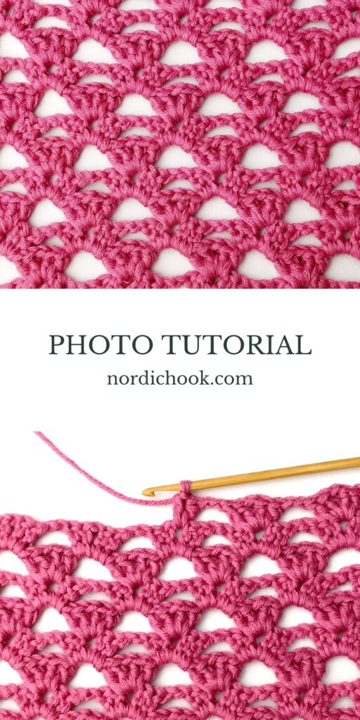 Crochet stitch step-by-step photo tutorial: Uneven stacked double V stitch