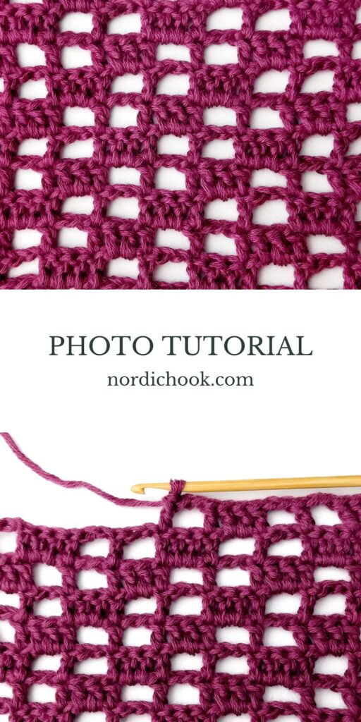 Crochet stitch step-by-step photo tutorial: Lacy steps stitch