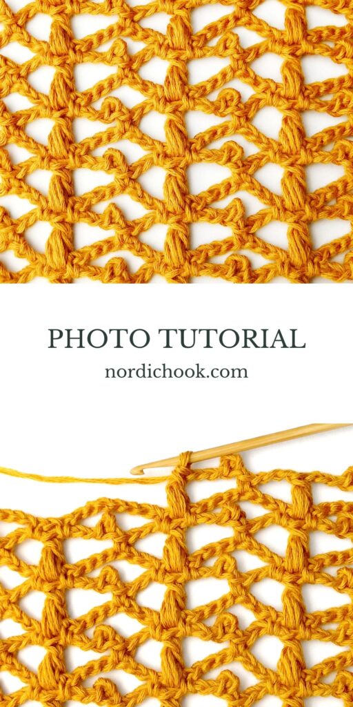 Crochet stitch step-by-step photo tutorial: Puff and picot stitch