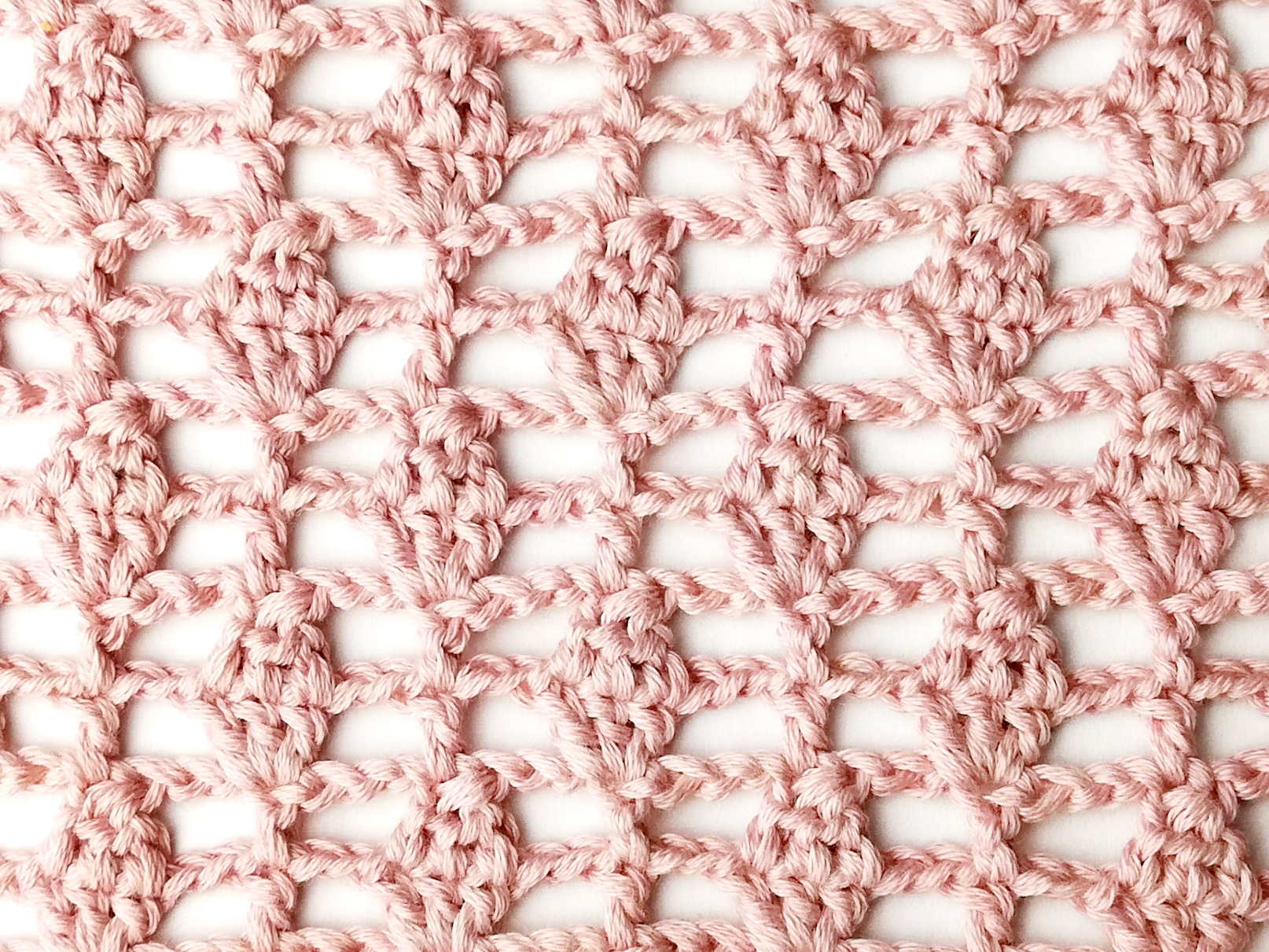 Crochet stitch step-by-step photo tutorial: Simple lacy leaves stitch