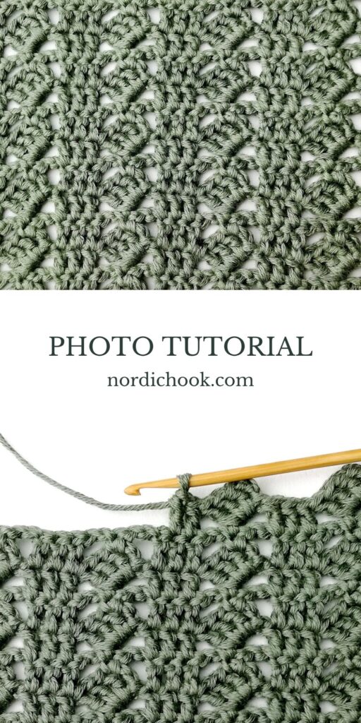 Crochet stitch step-by-step photo tutorial: Column and tilted block stitch