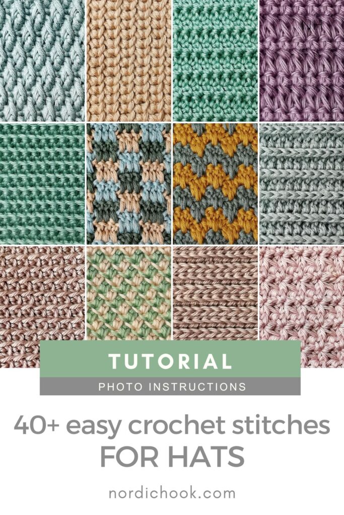 40+ easy crochet stitches for hats with step-by-step photo tutorials